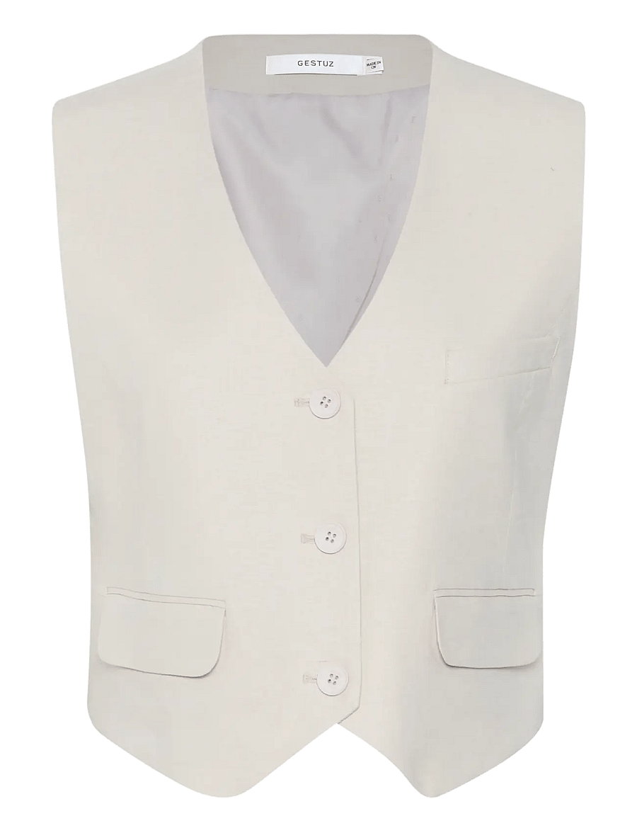 Gestuz - ElarahGZ linen waistcoat - westen - ancient scroll - 1