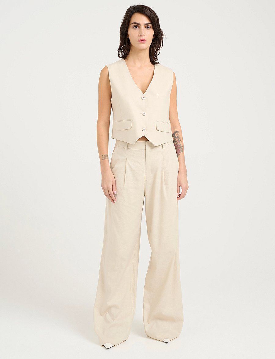 Gestuz - ElarahGZ linen waistcoat - westen - ancient scroll - 0