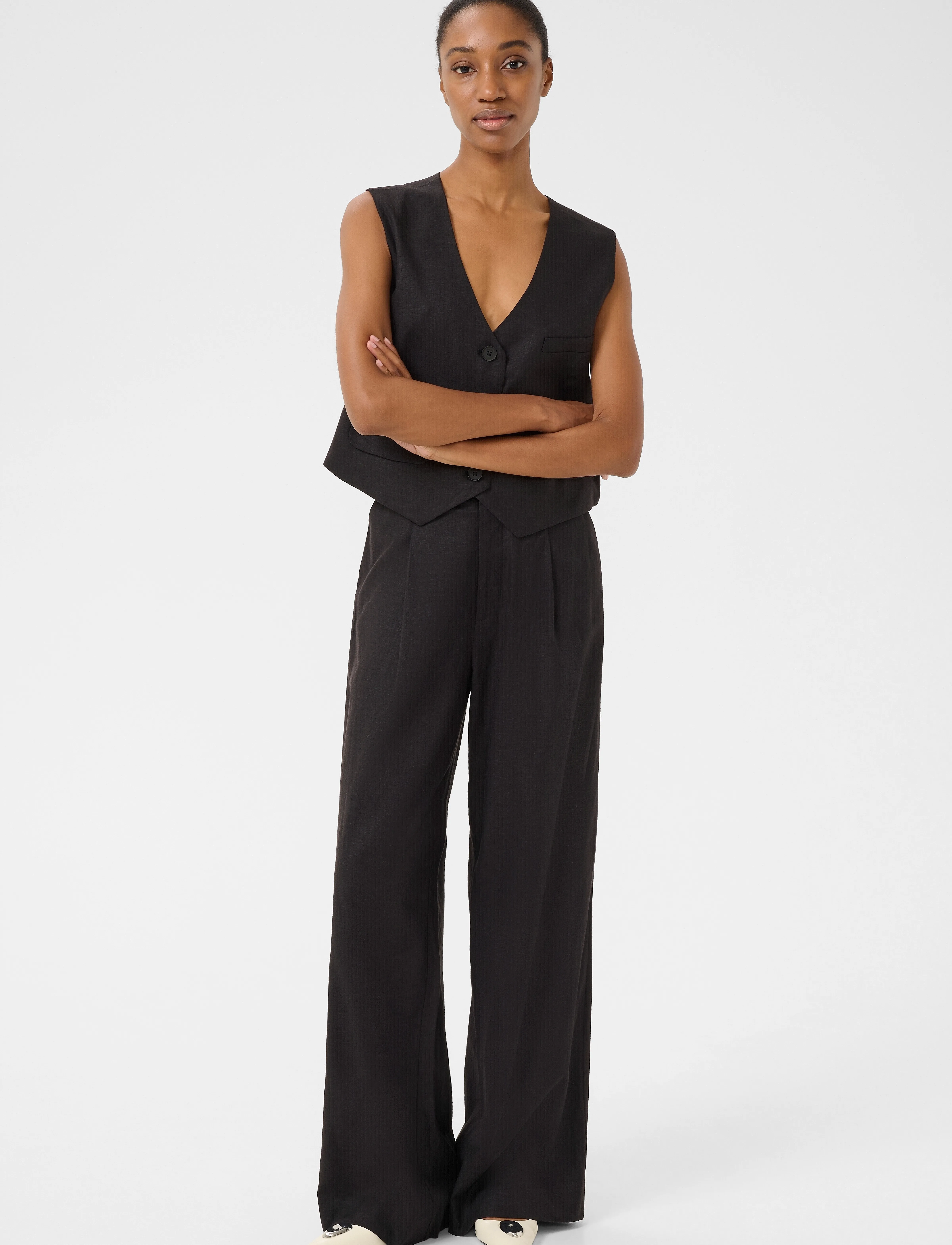 Gestuz - ElarahGZ linen waistcoat - veste - black - 3
