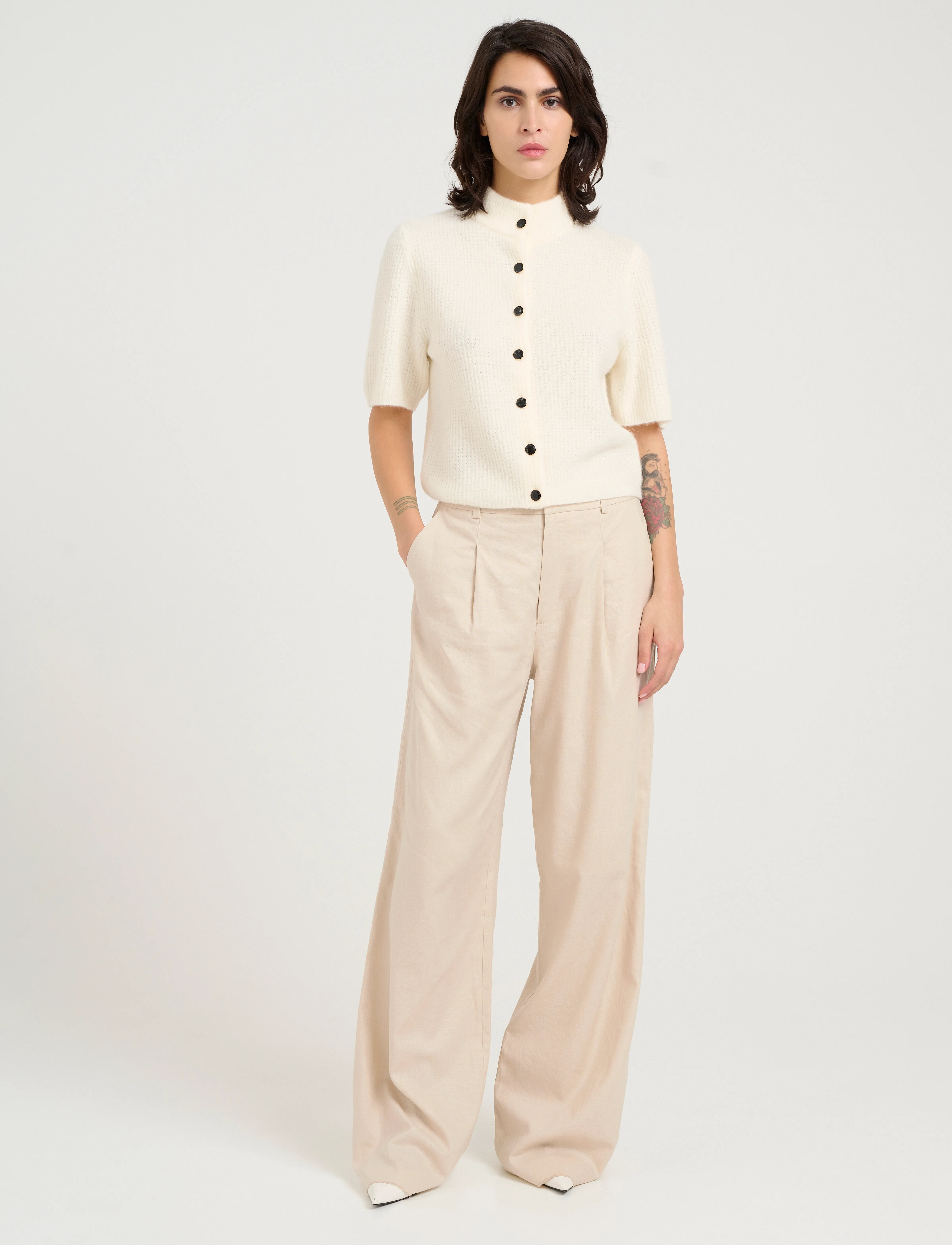 Gestuz - ElarahGZ linen HW pants - pellavahousut - ancient scroll - 3