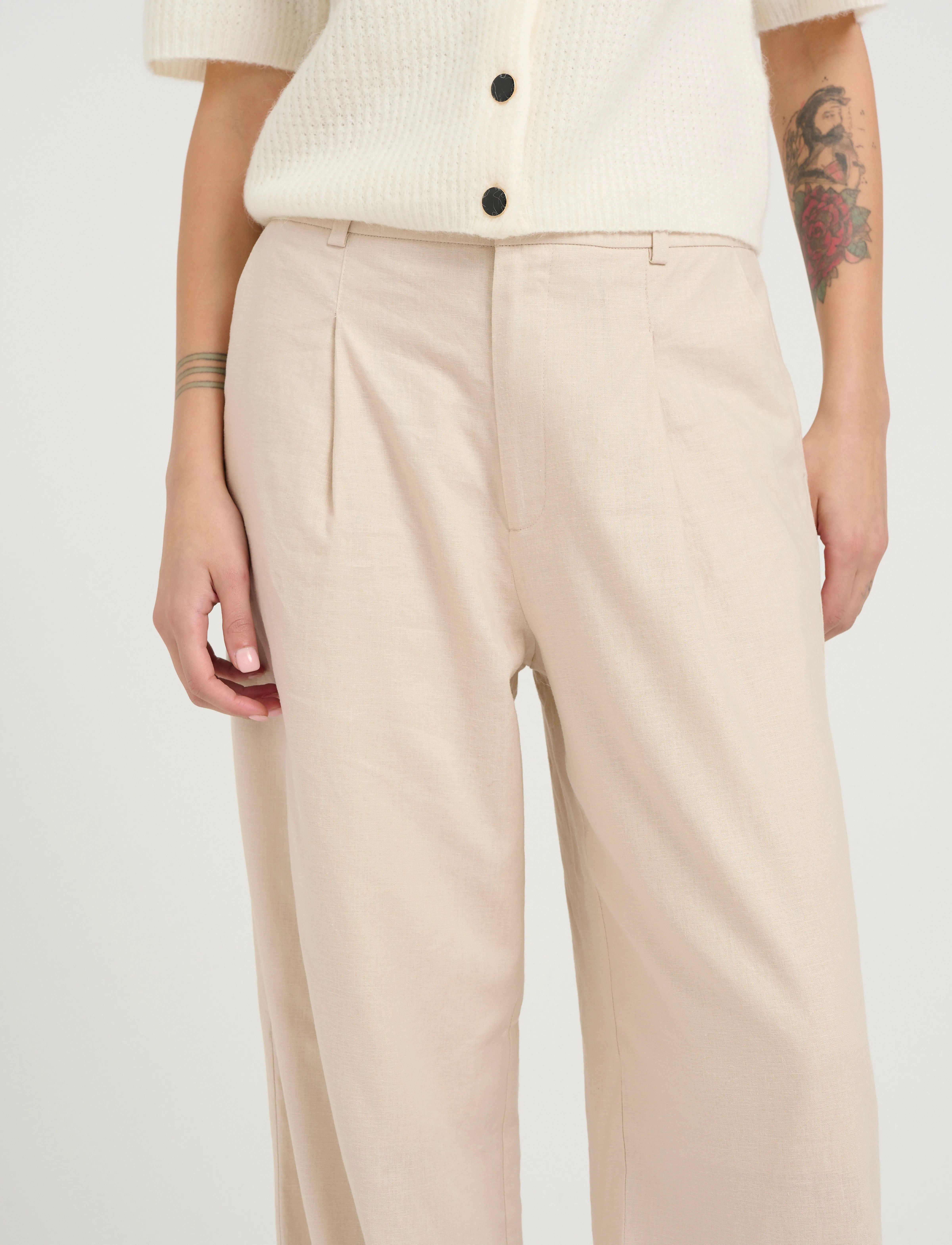 Gestuz - ElarahGZ linen HW pants - pellavahousut - ancient scroll - 5