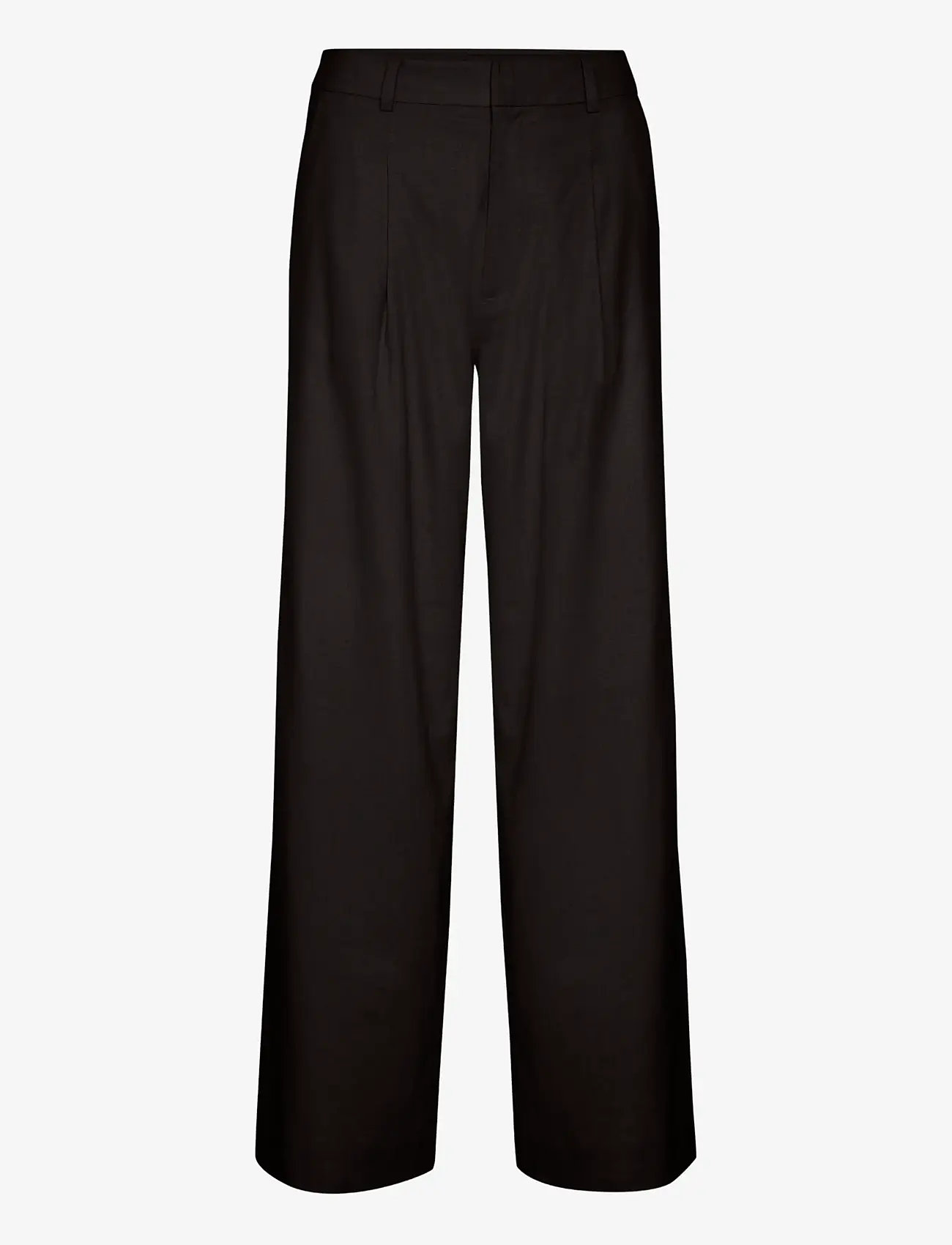 Gestuz - ElarahGZ linen HW pants - linnebyxor - black - 1