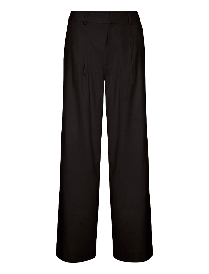 Gestuz - ElarahGZ linen HW pants - linnebyxor - black - 1