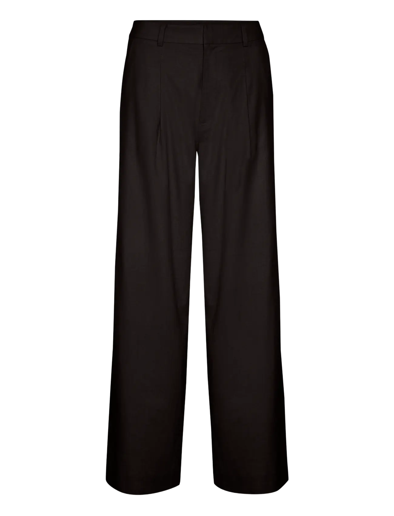 Gestuz ElarahGZ linen HW pants - Housut - BLACK / black