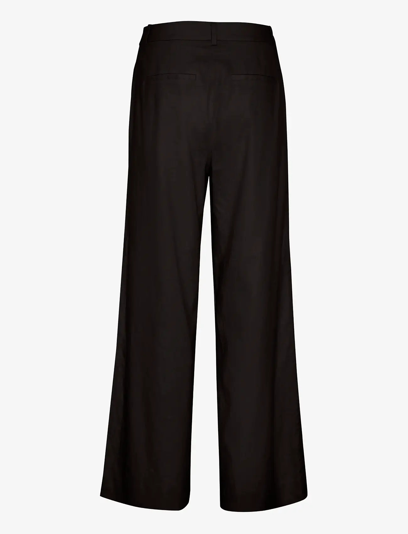 Gestuz - ElarahGZ linen HW pants - linnebyxor - black - 2