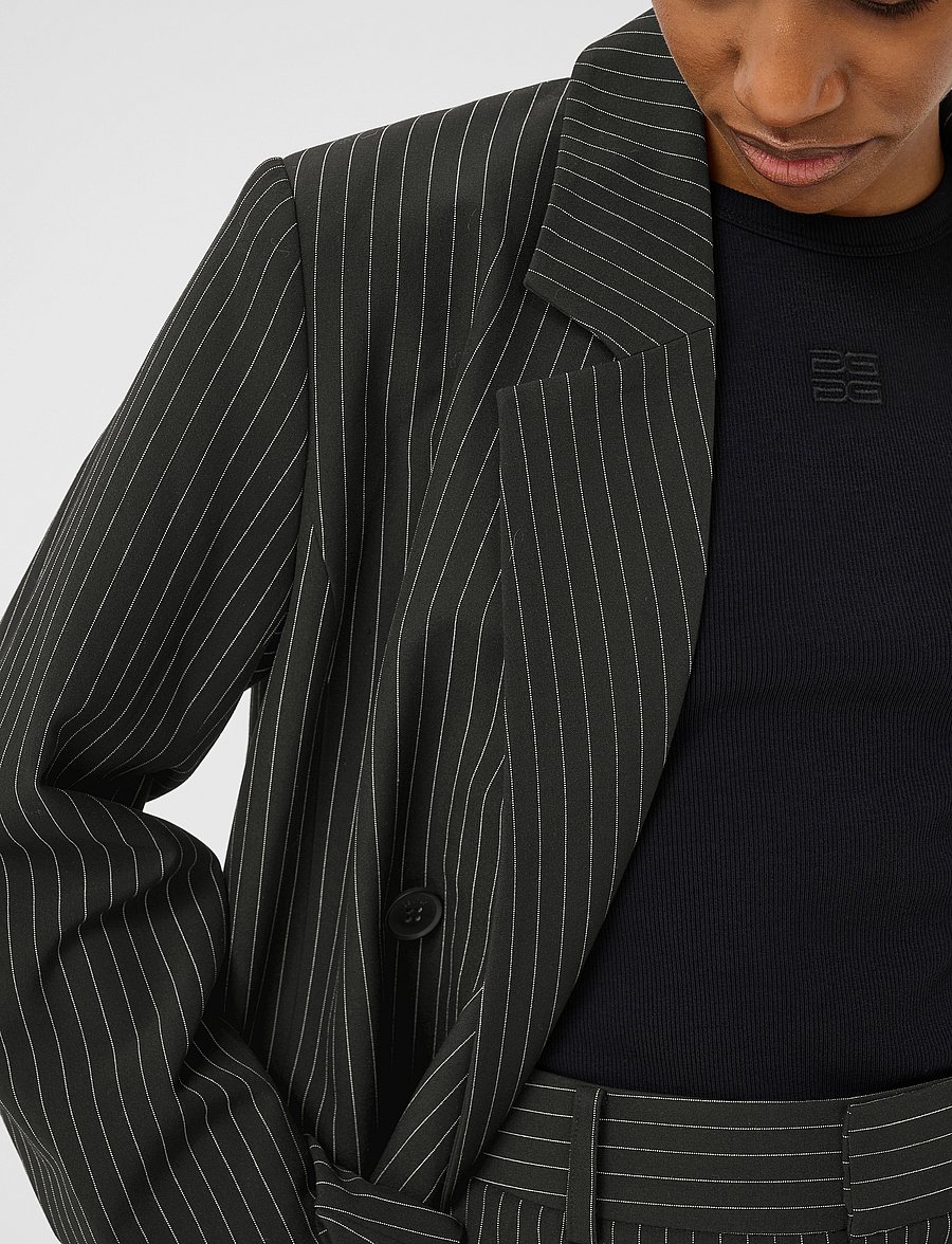 Gestuz - JoelleGZ pinstripe blazer 2.0 NOOS - yfirstærðar blazer - black pinstripe - 5