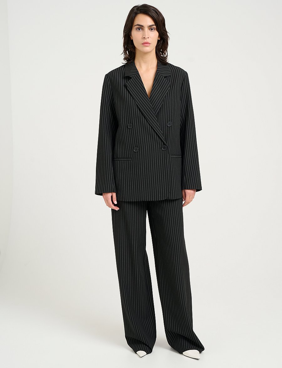 Gestuz - JoelleGZ pinstripe MW pants NOOS - sirged püksid - black pinstripe - 3