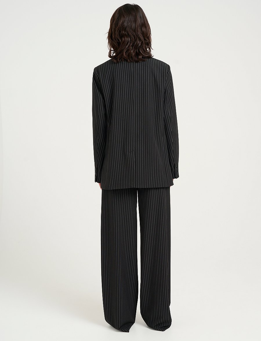 Gestuz - JoelleGZ pinstripe MW pants NOOS - sirged püksid - black pinstripe - 4