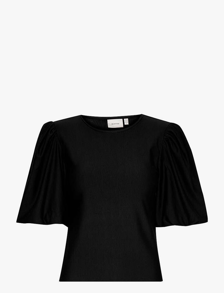 Gestuz - RifaGZ balloon blouse - kurzämlige blusen - black - 1