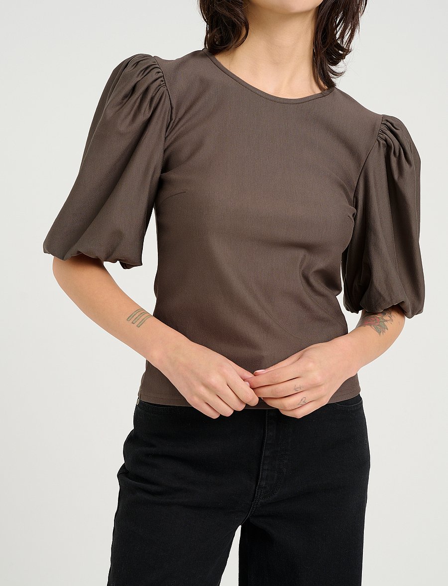 Gestuz - RifaGZ balloon blouse - blouses à manches courtes - earth - 0