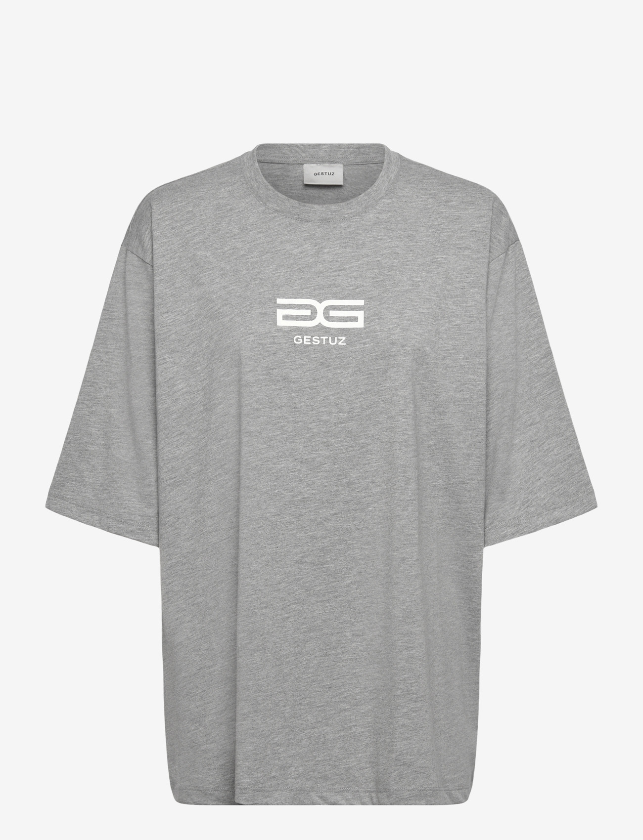 Gestuz - LuelleGZ tee - t-shirts - medium grey mÉlange - 0