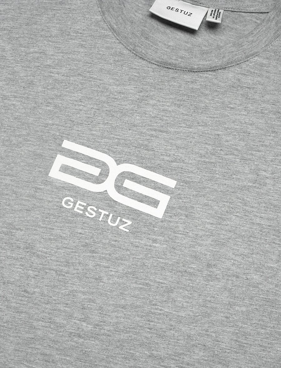 Gestuz - LuelleGZ tee - t-shirts - medium grey mÉlange - 2