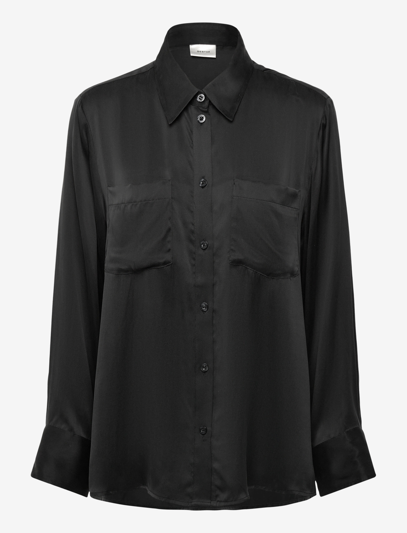 Gestuz - SilkeGZ shirt NOOS - long-sleeved shirts - black - 0
