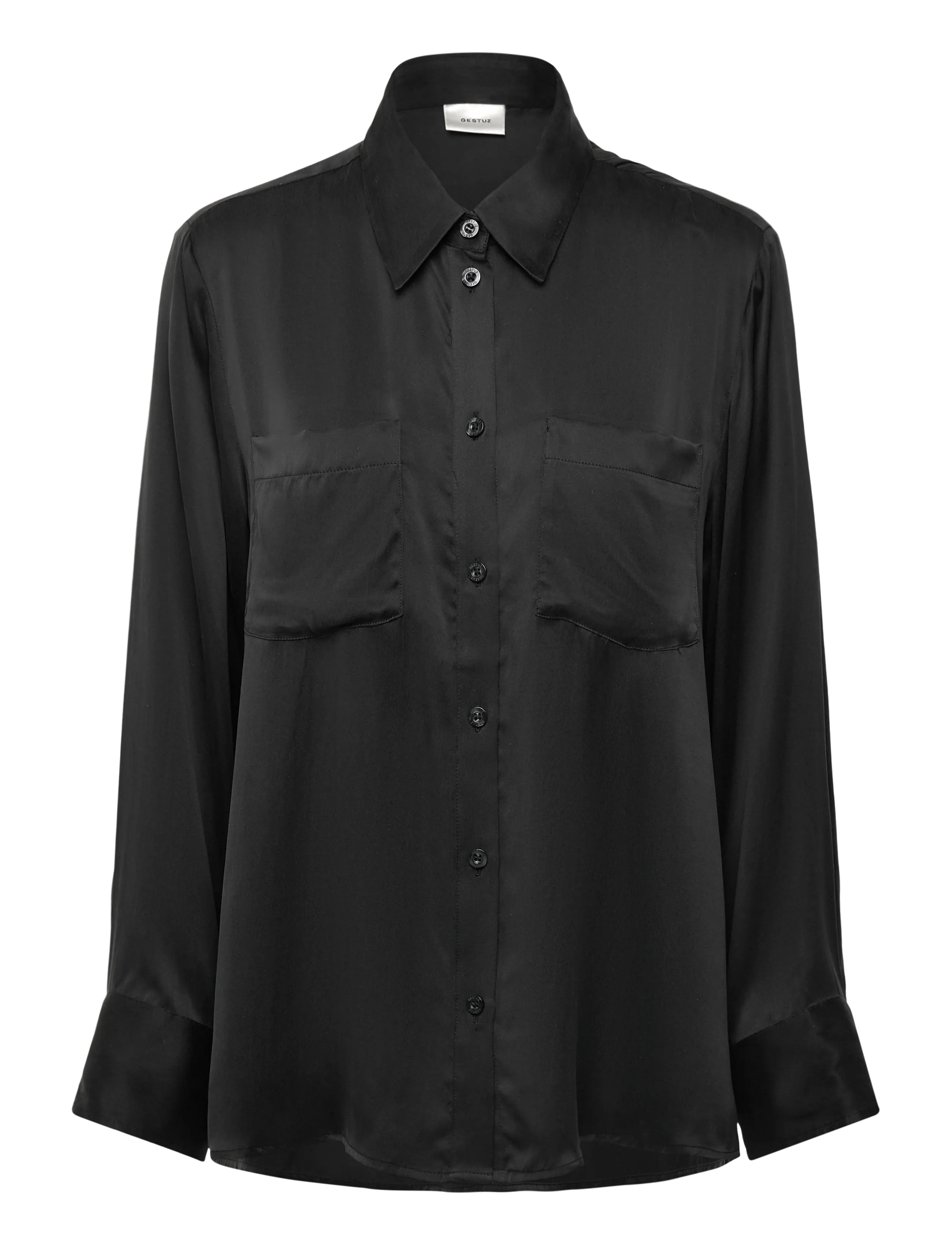 Gestuz - SilkeGZ shirt NOOS - långärmade skjortor - black - 0