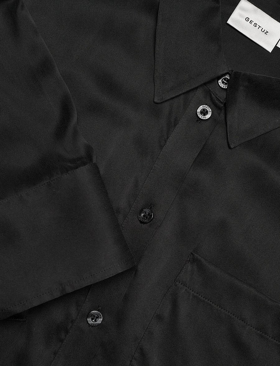 Gestuz - SilkeGZ shirt NOOS - långärmade skjortor - black - 2