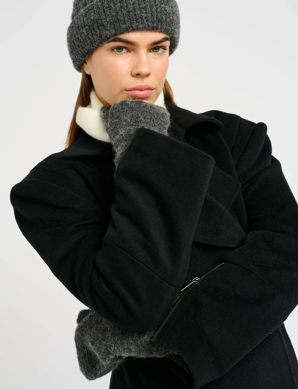 Gestuz - AlphaGZ mittens - luffer - charcoal melange - 0