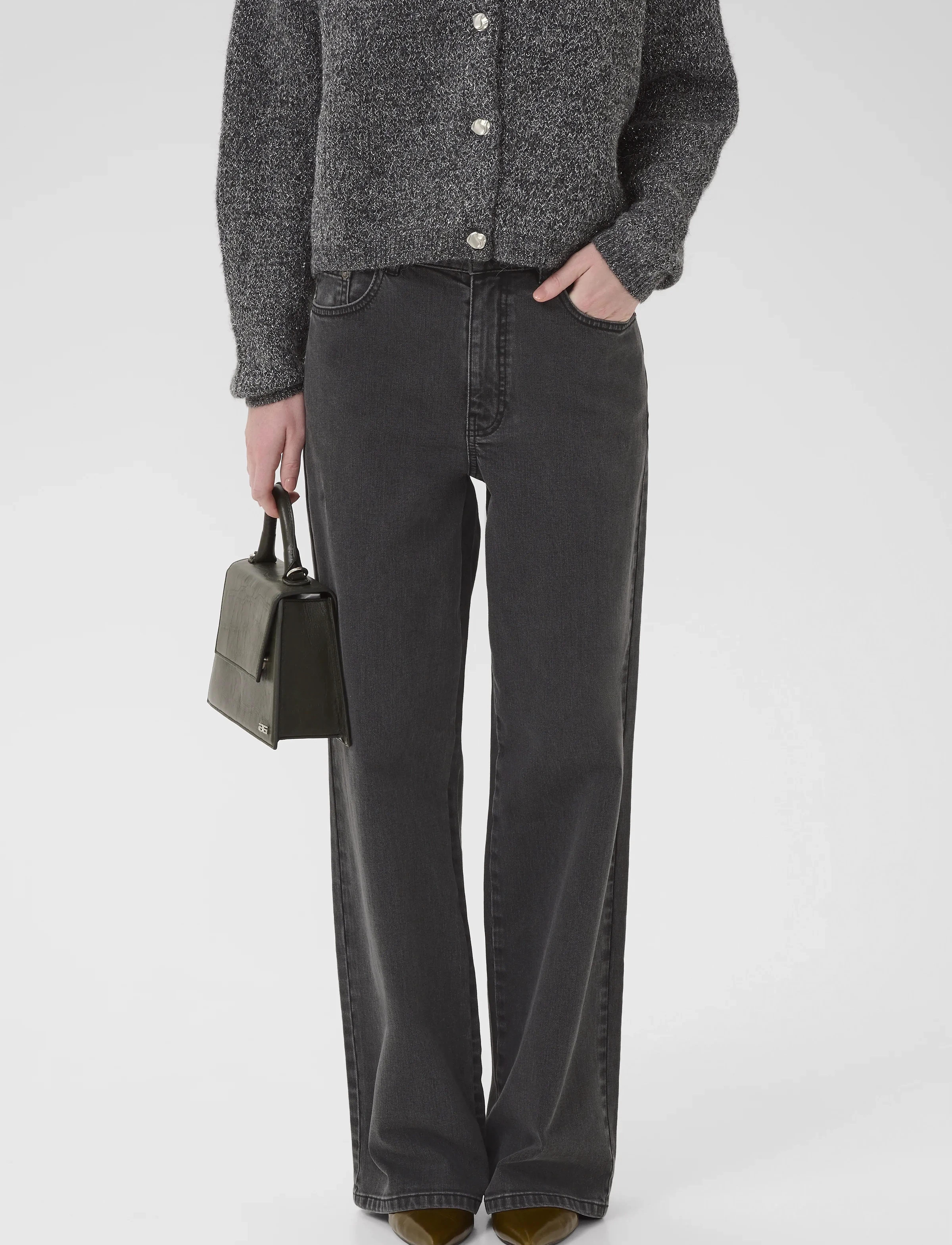 Gestuz ZolinaGZ HW wide jeans NOOS - Jeans - CHARCOAL GREY / grey