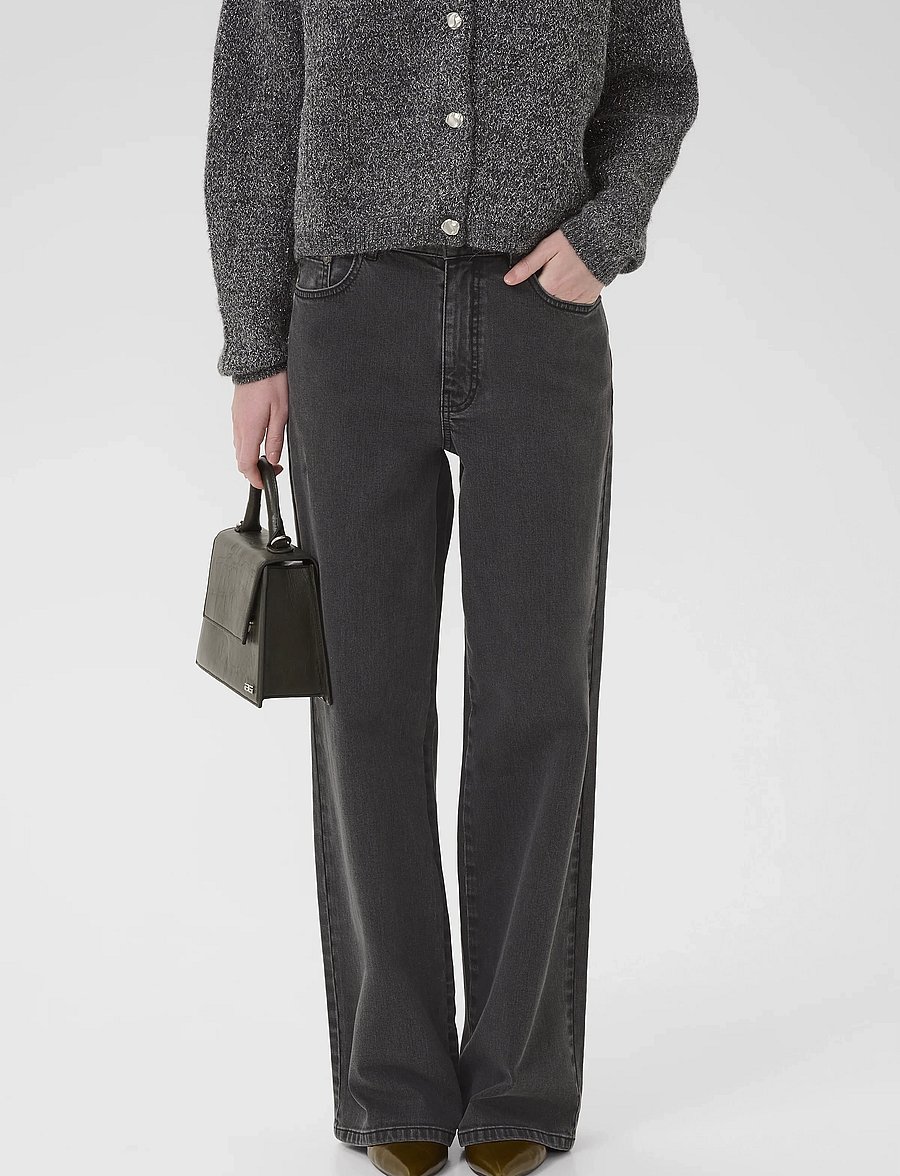 Gestuz - ZolinaGZ HW wide jeans NOOS - brede jeans - charcoal grey - 0