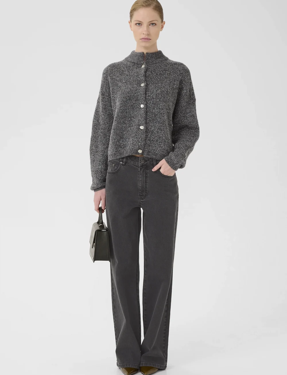 Gestuz - ZolinaGZ HW wide jeans NOOS - wide leg jeans - charcoal grey - 3