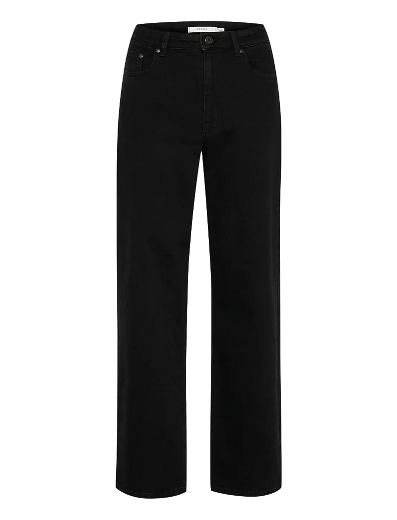 Gestuz - ZolinaGZ HW wide jeans NOOS - hosen mit weitem bein - washed dark black - 1
