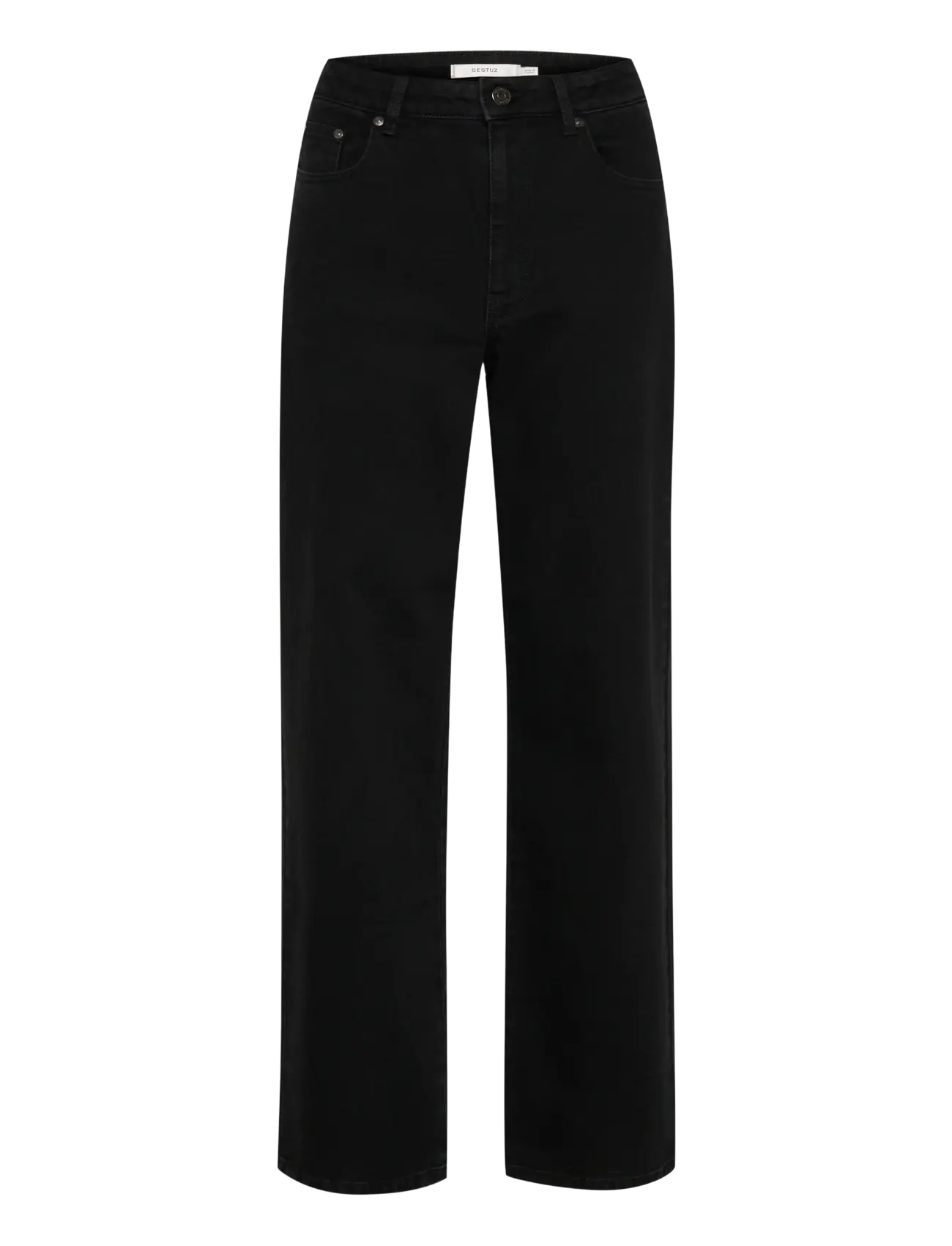 Gestuz ZolinaGZ HW wide jeans NOOS - Brede jeans - WASHED DARK BLACK / black