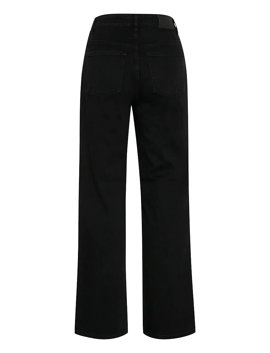 Gestuz - ZolinaGZ HW wide jeans NOOS - hosen mit weitem bein - washed dark black - 2