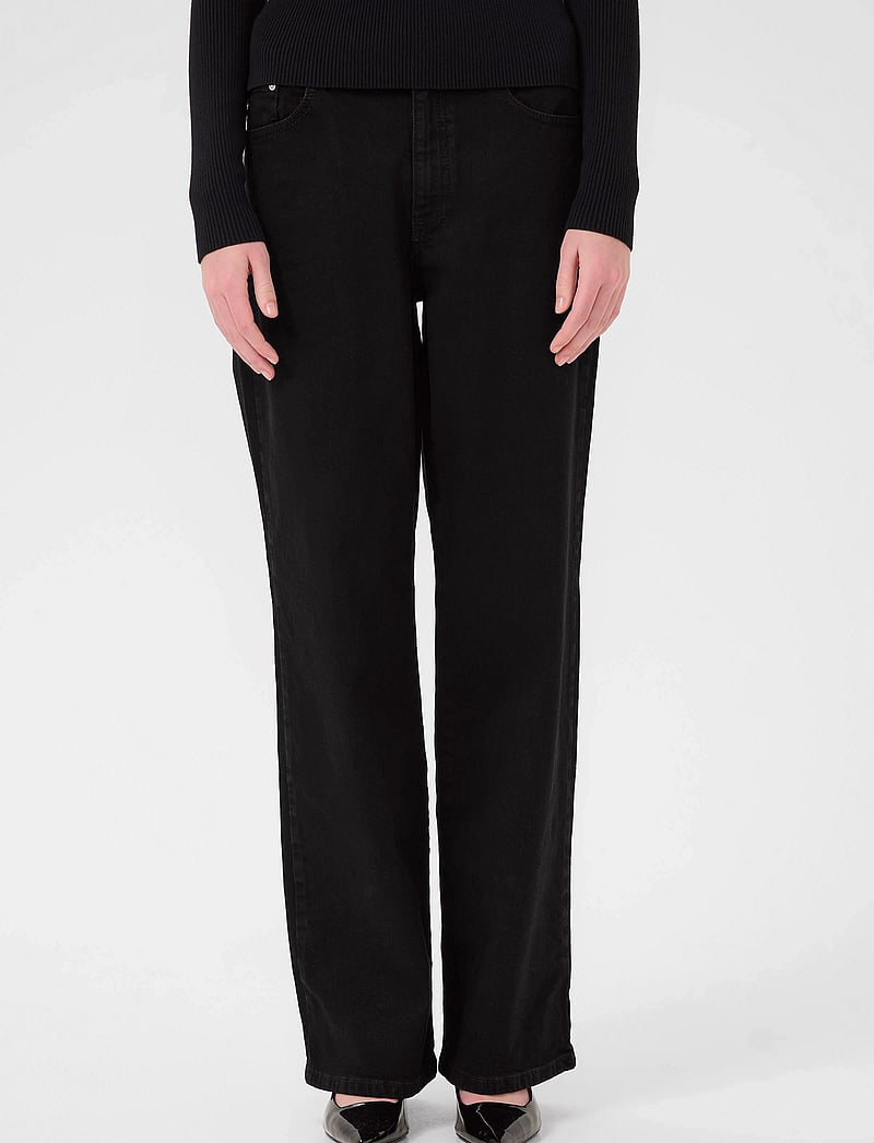 Gestuz - ZolinaGZ HW wide jeans NOOS - hosen mit weitem bein - washed dark black - 0