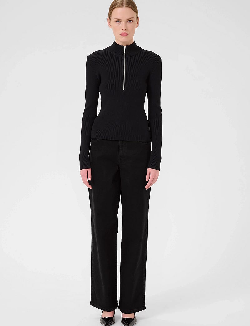 Gestuz - ZolinaGZ HW wide jeans NOOS - hosen mit weitem bein - washed dark black - 3