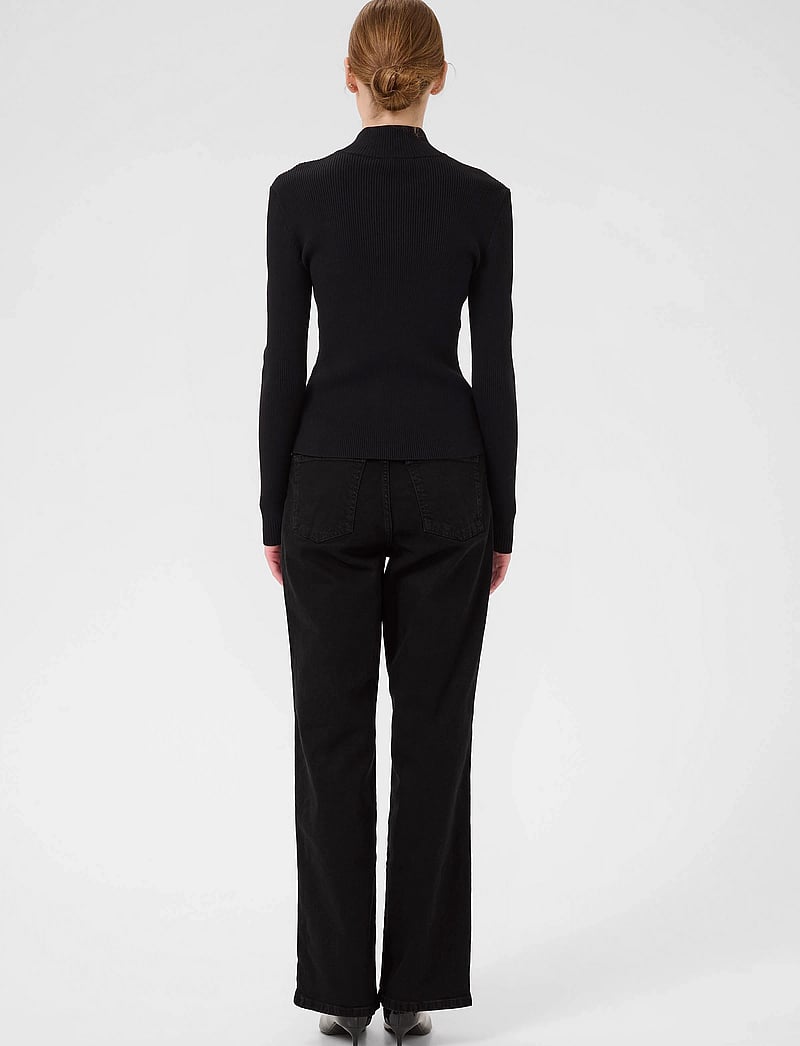 Gestuz - ZolinaGZ HW wide jeans NOOS - hosen mit weitem bein - washed dark black - 4