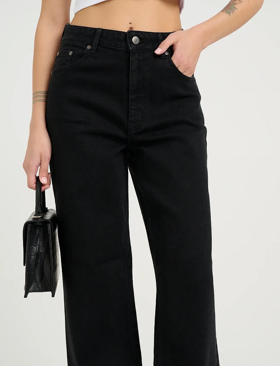 Gestuz - ZolinaGZ HW wide jeans NOOS - hosen mit weitem bein - washed dark black - 5