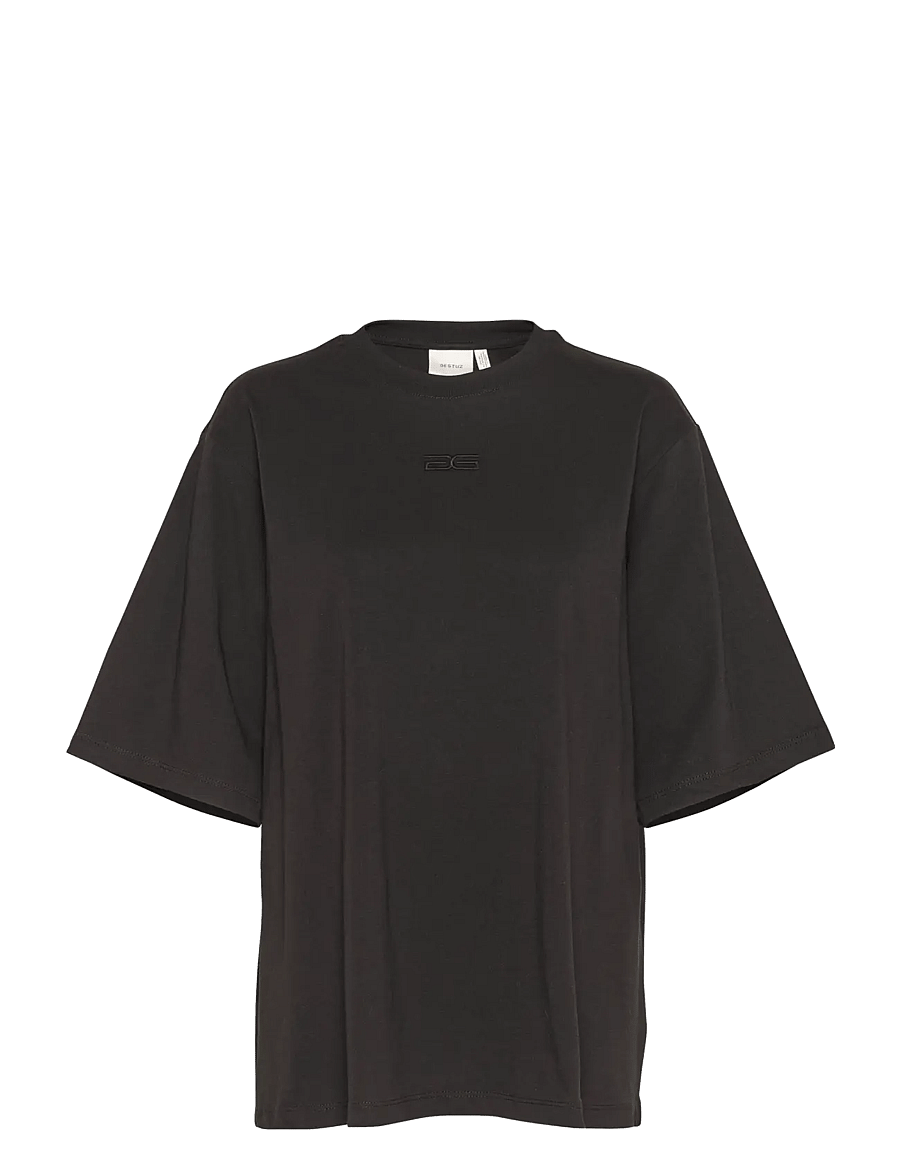 Gestuz - SimmaGZ emb tee NOOS - t-shirts - black - 1
