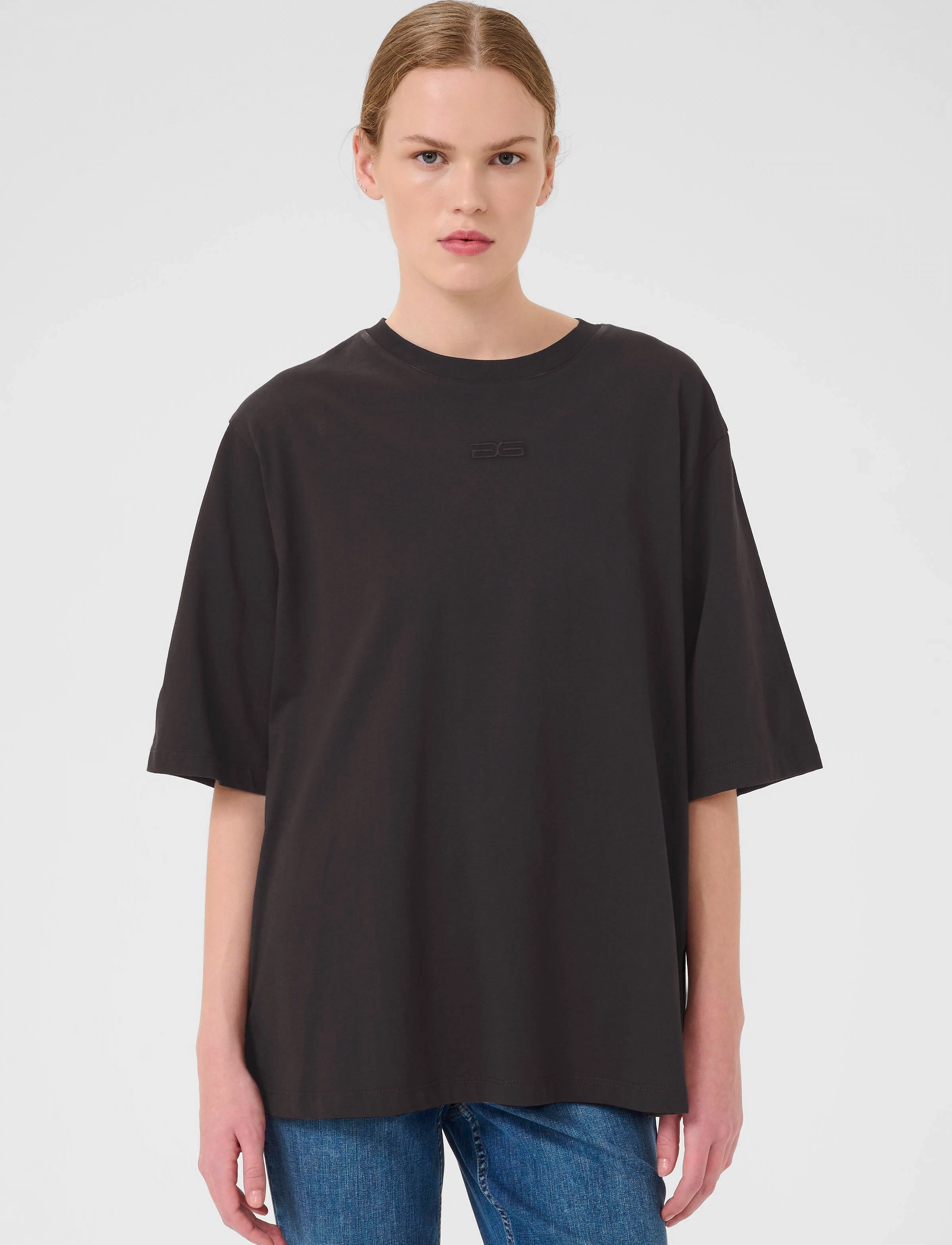 Gestuz Simmagz Emb Tee Noos, M, T-shirts & Oberteile, Schwarz - Short-sleeved, Frauen