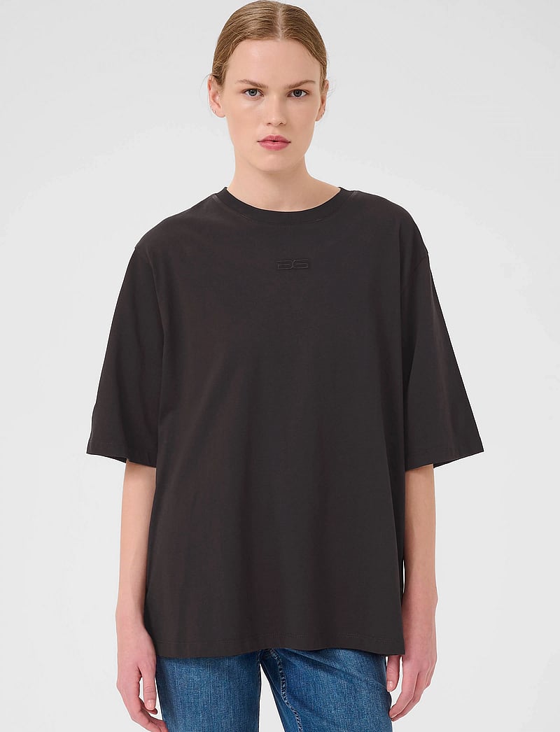 Gestuz - SimmaGZ emb tee NOOS - t-shirts - black - 0