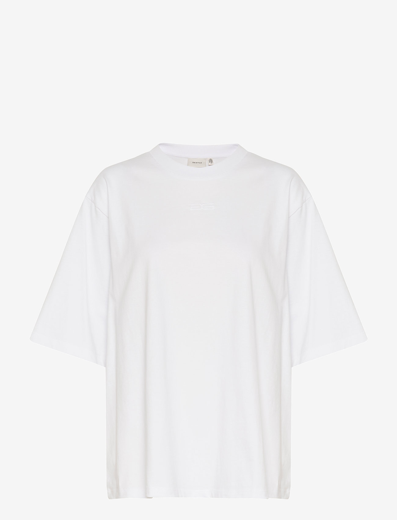Gestuz - SimmaGZ emb tee NOOS - t-shirts - bright white - 1