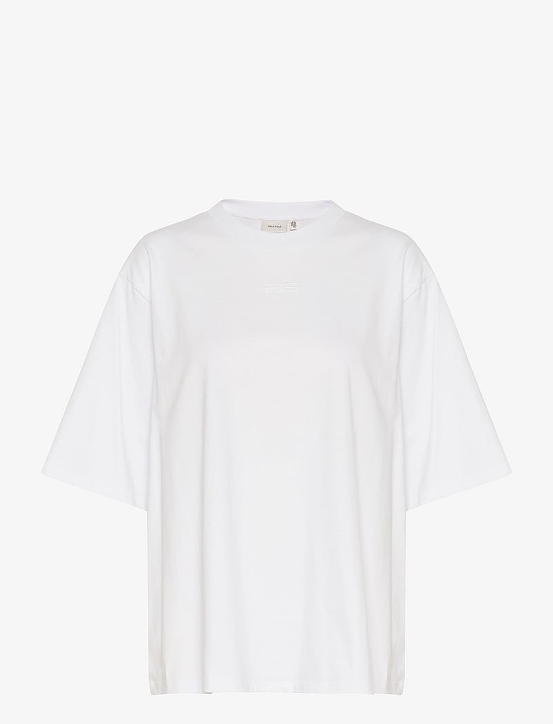 Gestuz - SimmaGZ emb tee NOOS - t-shirts - bright white - 1