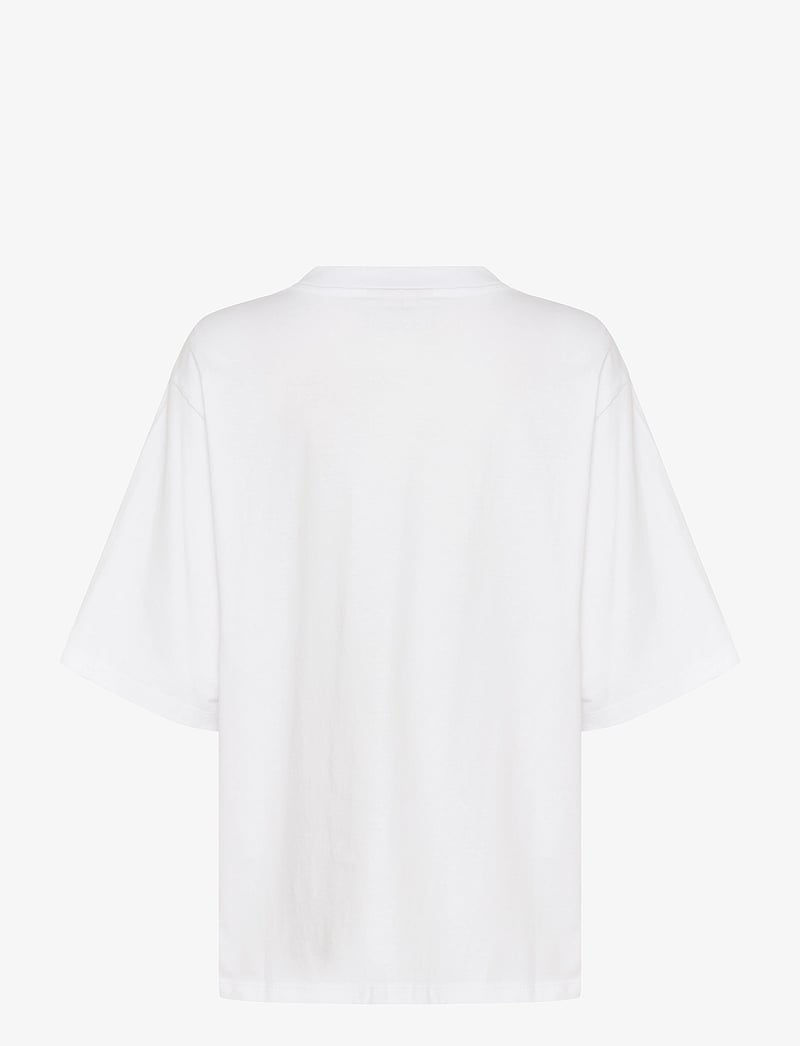 Gestuz - SimmaGZ emb tee NOOS - t-shirts - bright white - 2