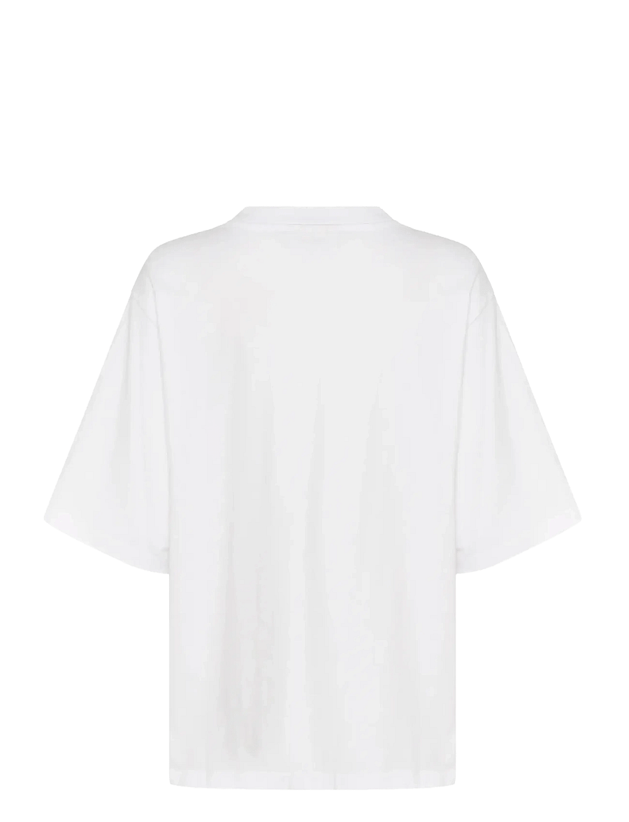 Gestuz - SimmaGZ emb tee NOOS - t-shirts - bright white - 2