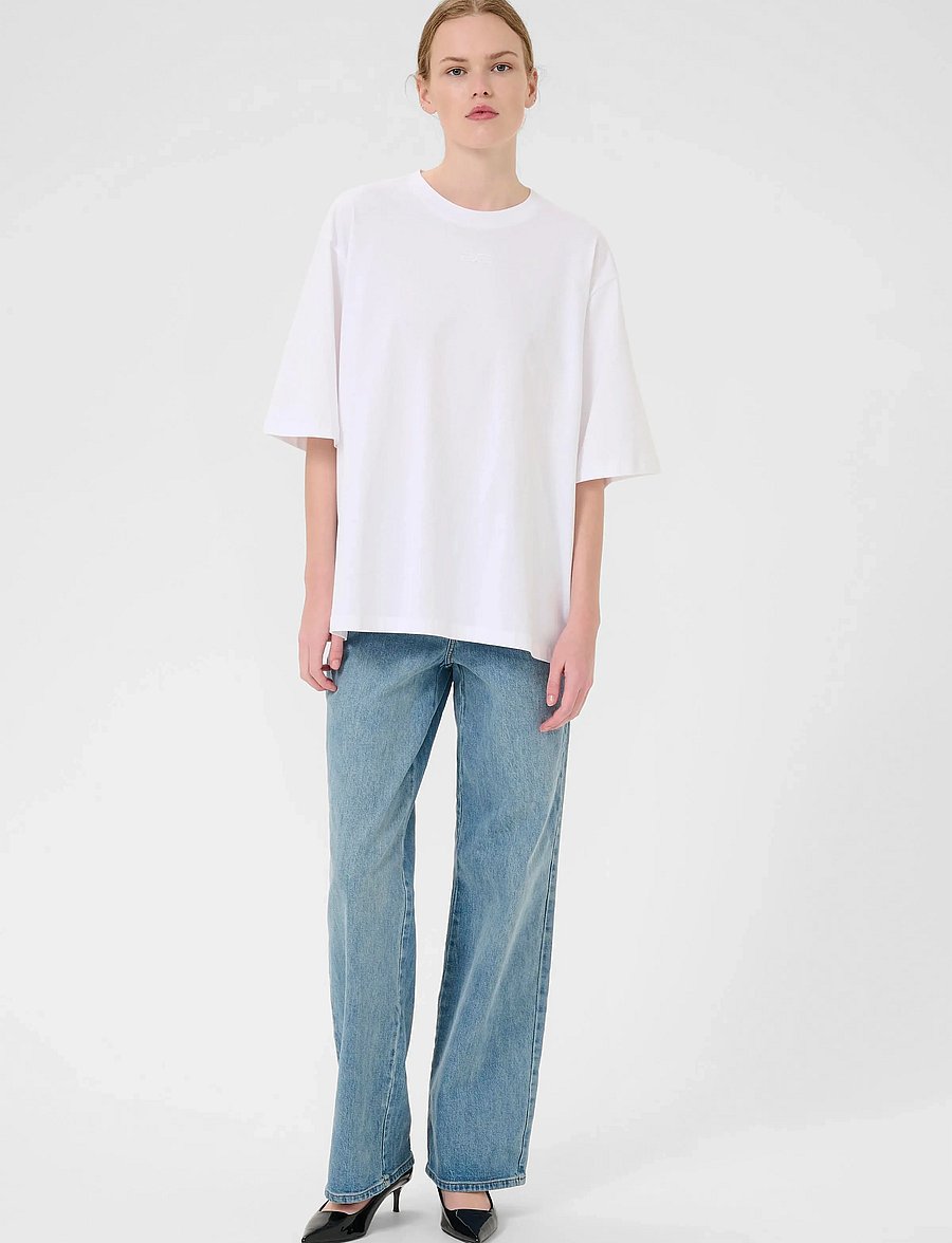 Gestuz - SimmaGZ emb tee NOOS - t-shirts - bright white - 3