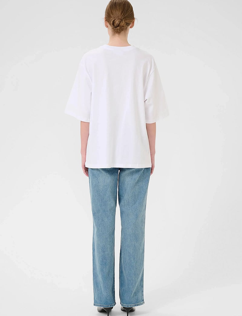 Gestuz - SimmaGZ emb tee NOOS - t-shirts - bright white - 4