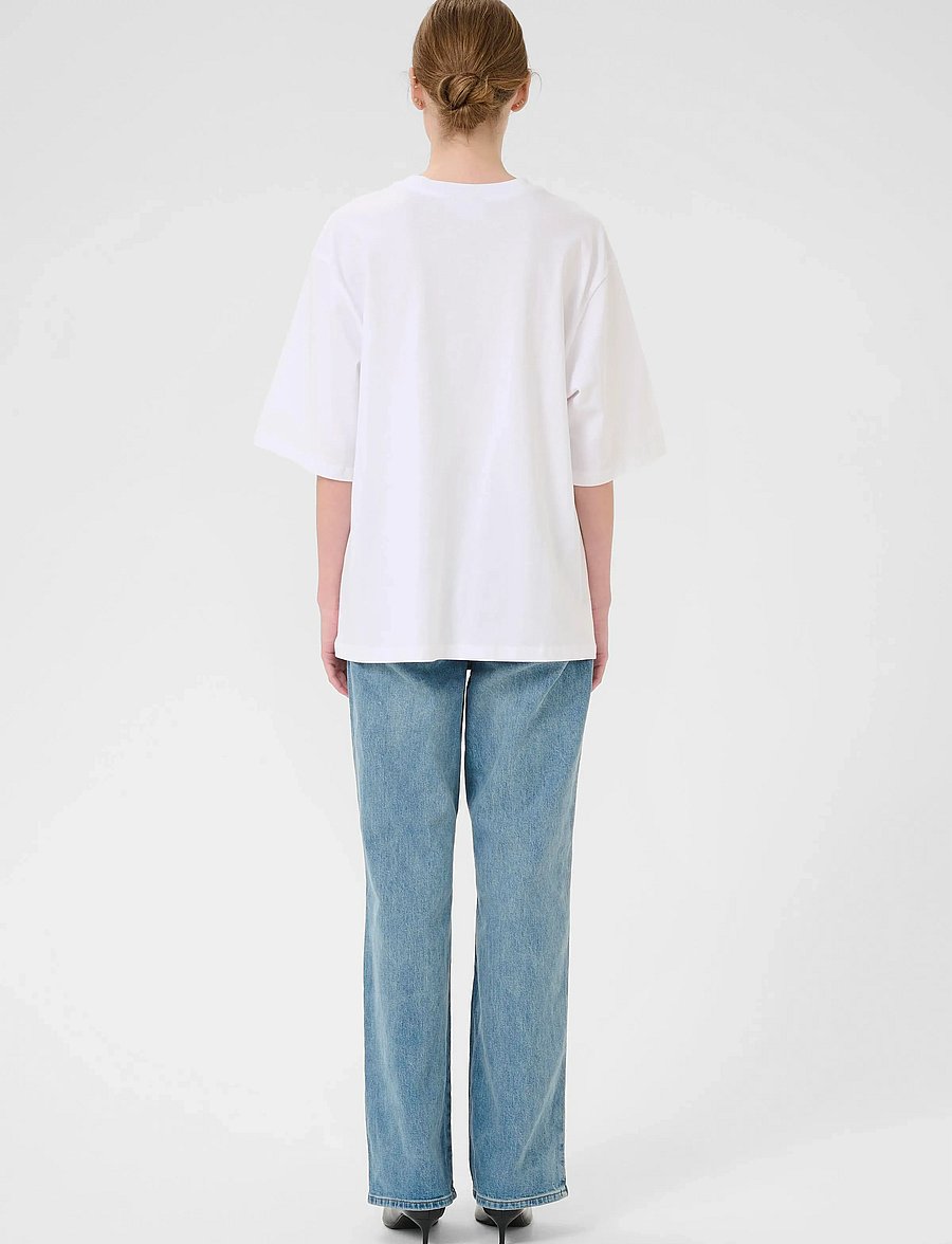 Gestuz - SimmaGZ emb tee NOOS - t-shirts - bright white - 4