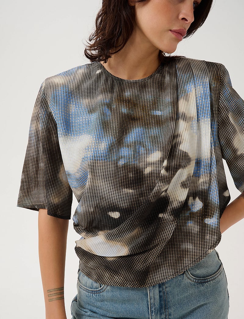 Gestuz - GZmaida P blouse - kortärmade blusar - blue blur - 0