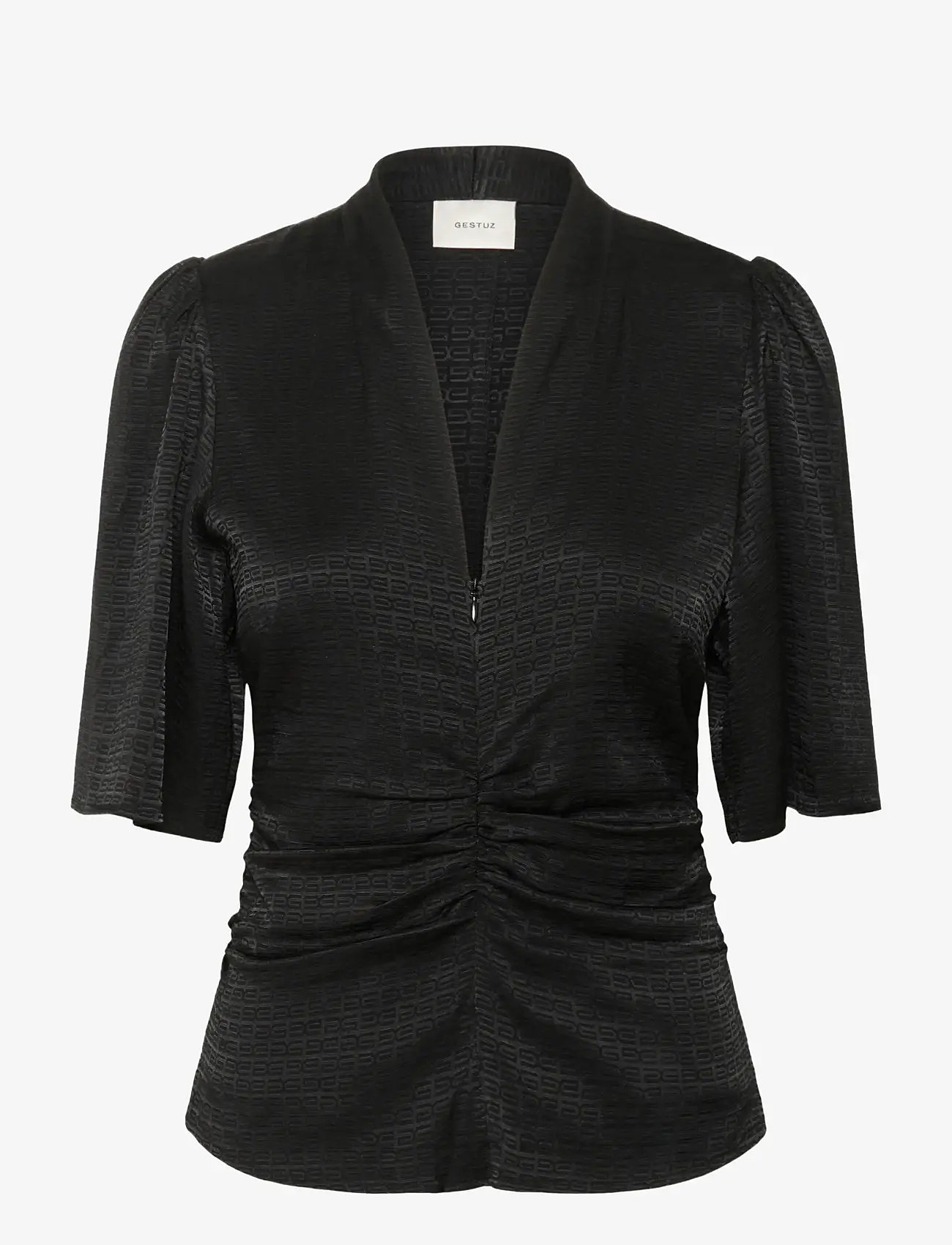Gestuz - GZbianca blouse - kortærmede bluser - black - 1