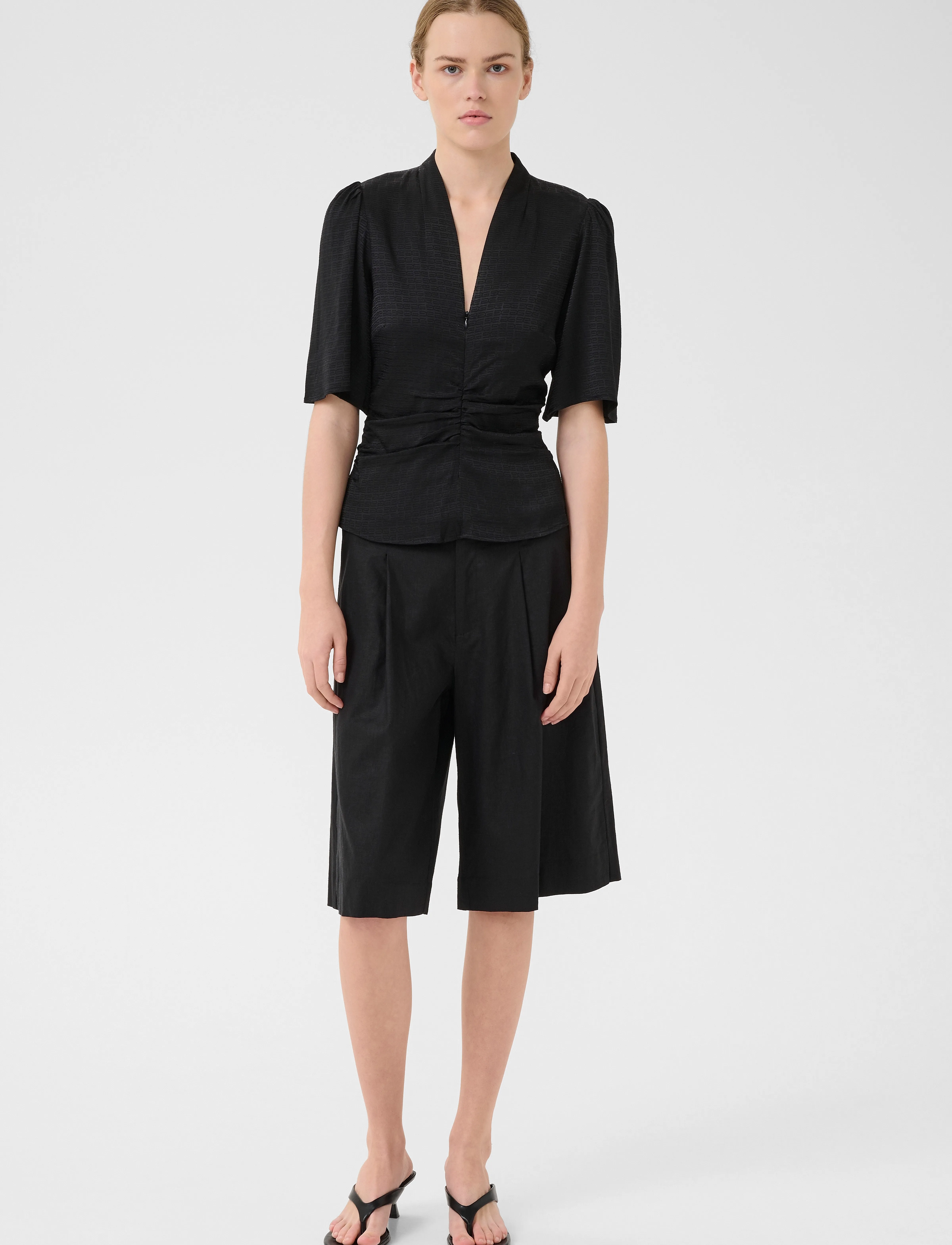Gestuz - GZbianca blouse - kortærmede bluser - black - 3