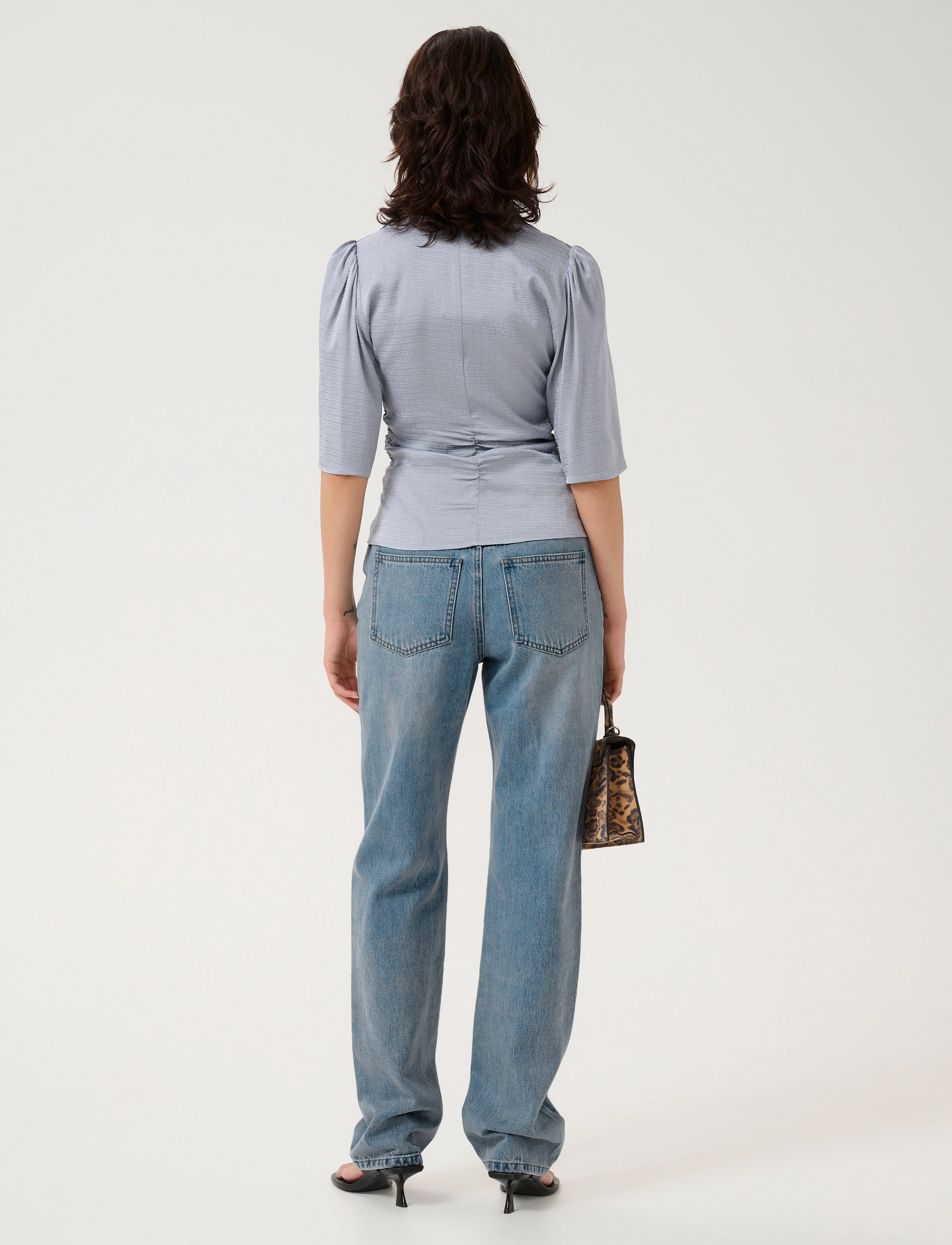 Gestuz - GZbianca blouse - lühikeste varrukatega pluusid - grey blue - 4