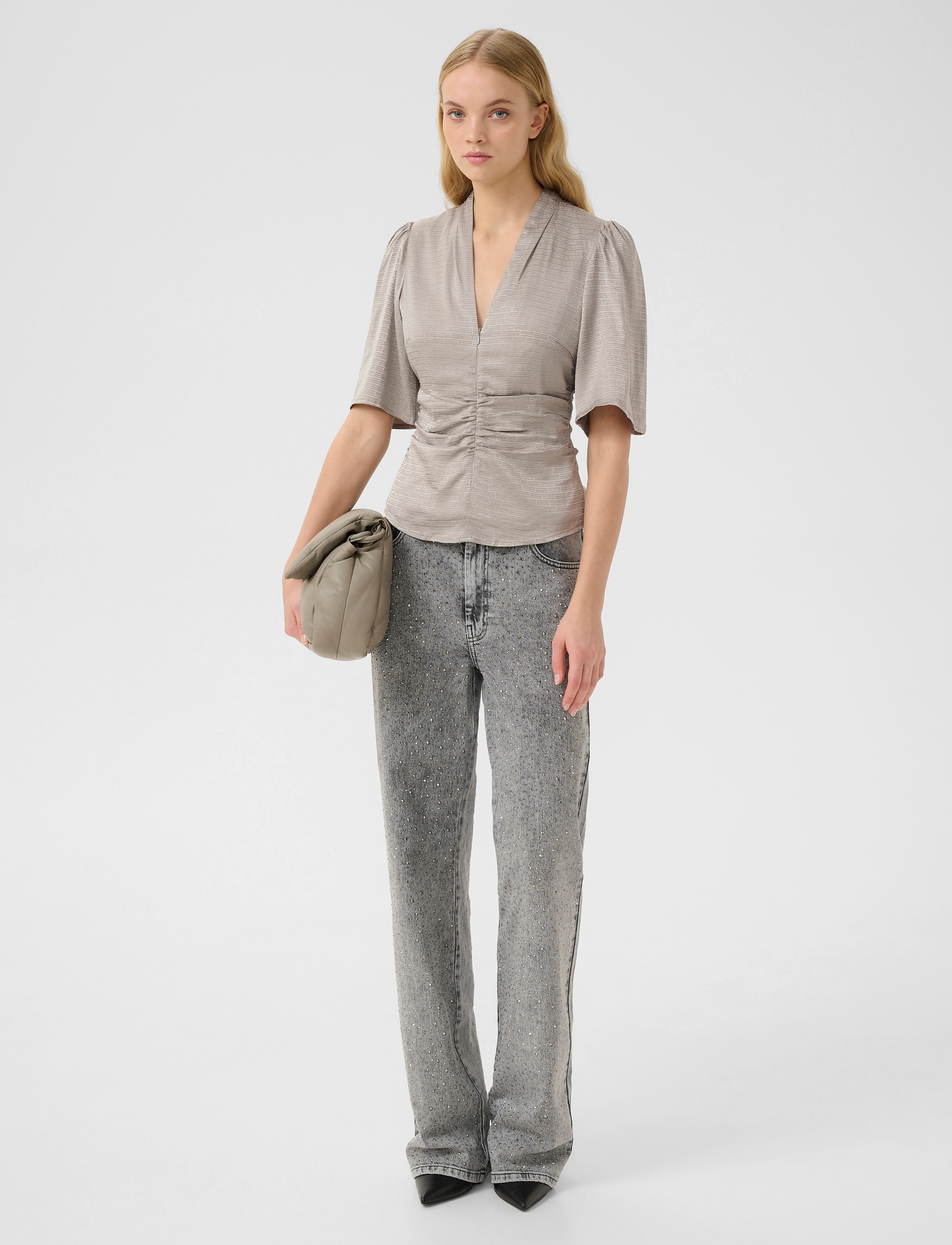 Gestuz - GZbianca blouse - blūzes ar īsām piedurknēm - rock ridge - 3