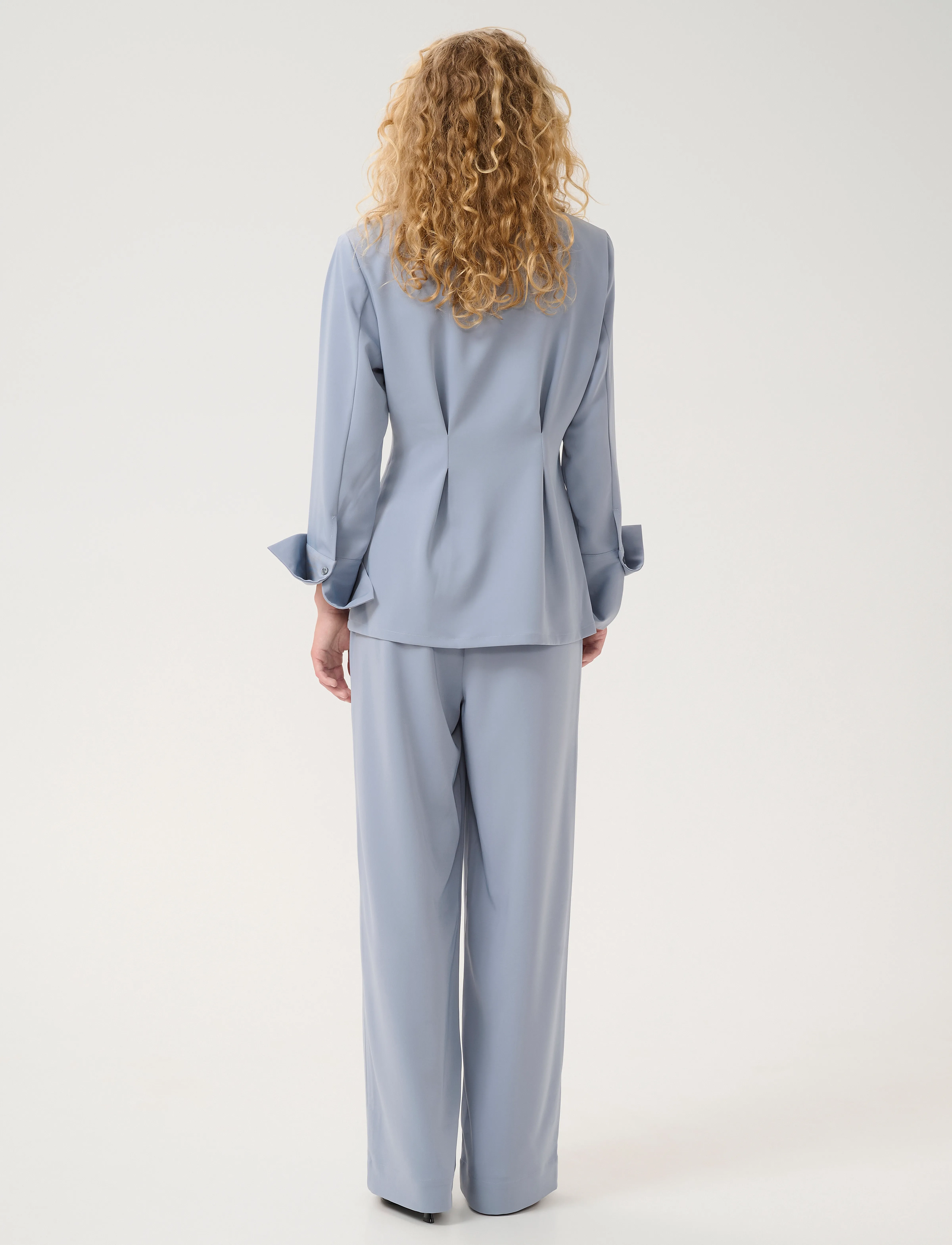 Gestuz - GZmareen MW pants - hosen mit weitem bein - grey blue - 3