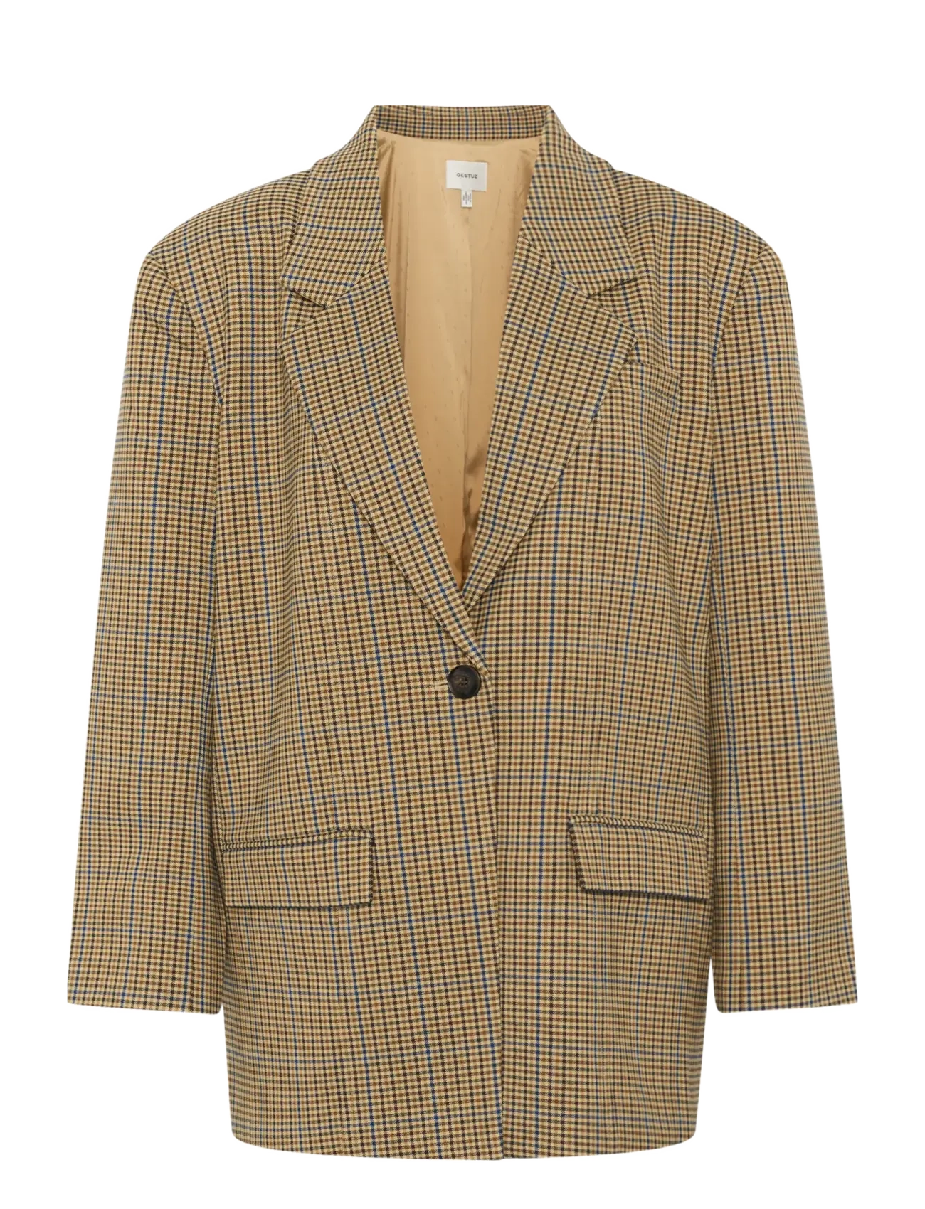 Gestuz GZcorina OZ blazer - Pintsakud - MULTI COLOR CHECK / beige