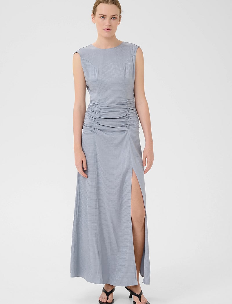 Gestuz - GZbianca maxi dress - aftonklänningar - grey blue - 0
