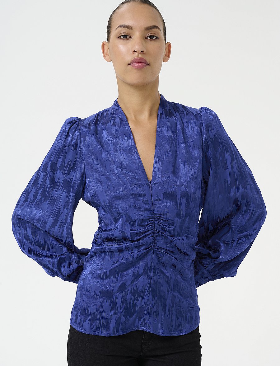 Gestuz - GZdalila LS blouse - langärmelige blusen - bellwether blue - 0