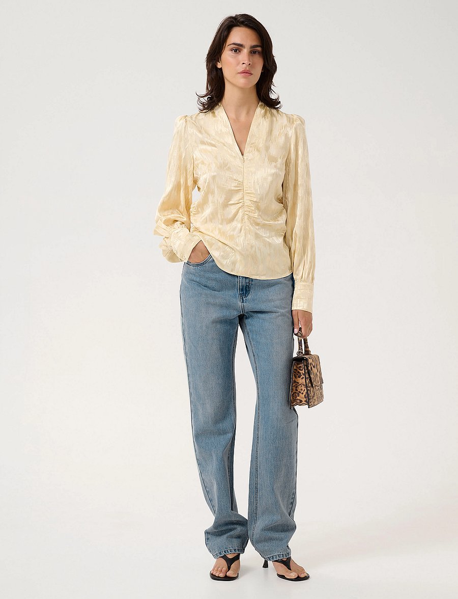 Gestuz - GZdalila LS blouse - langærmede bluser - gz butter yellow - 3